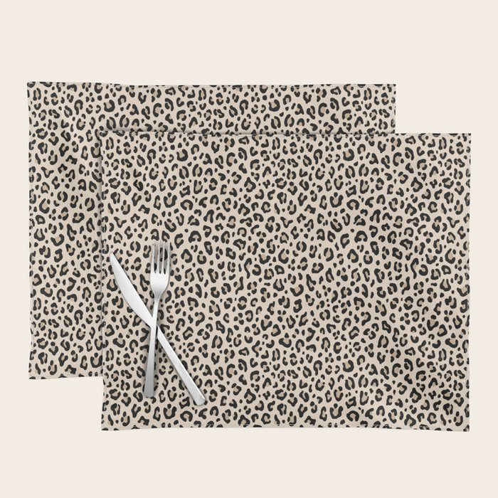 BLACK and WHITE LEOPARD PRINT â Ecru | Collection : Leopard spots â Punk Rock Animal Prints | Placemat Gallery Image 1