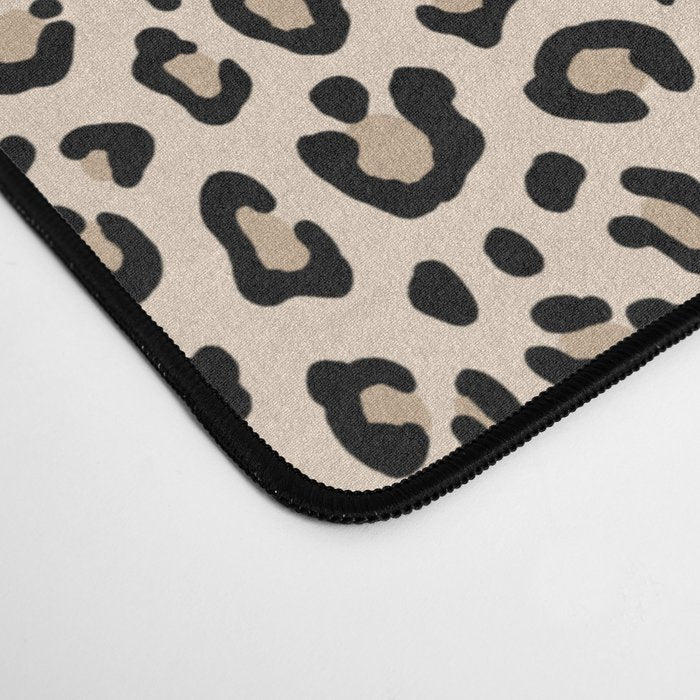 BLACK and WHITE LEOPARD PRINT â Ecru | Collection : Leopard spots â Punk Rock Animal Prints | Desk Mat Gallery Image 4