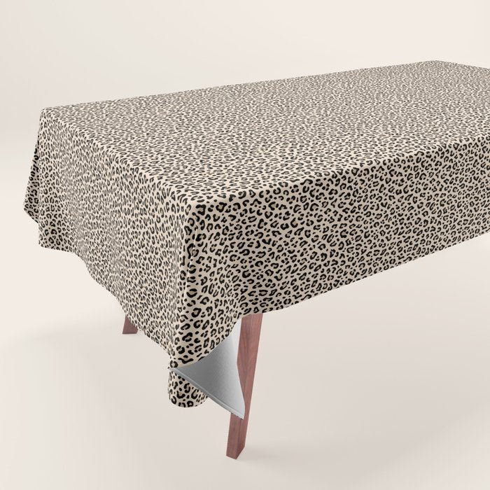 BLACK and WHITE LEOPARD PRINT â Ecru | Collection : Leopard spots â Punk Rock Animal Prints | Tablecloth Gallery Image 1