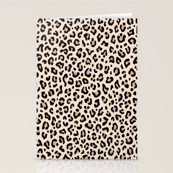 BLACK and WHITE LEOPARD PRINT â Ecru | Collection : Leopard spots â Punk Rock Animal Prints | Stationery Card Gallery Image 2