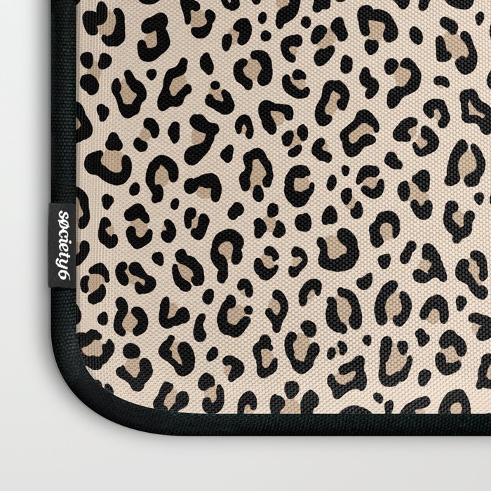 BLACK and WHITE LEOPARD PRINT â Ecru | Collection : Leopard spots â Punk Rock Animal Prints | Laptop Sleeve Gallery Image 3
