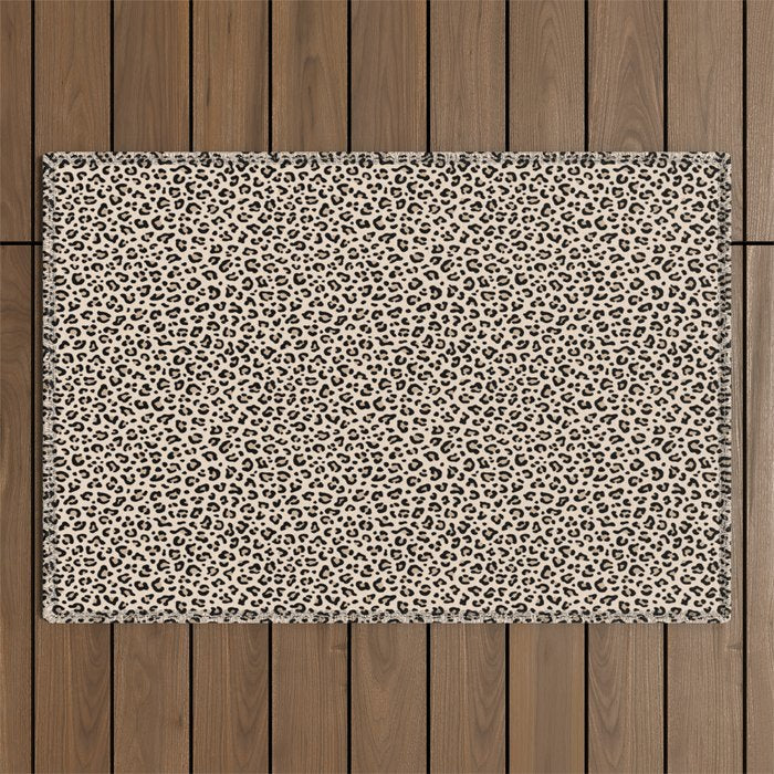 BLACK and WHITE LEOPARD PRINT â Ecru | Collection : Leopard spots â Punk Rock Animal Prints | Outdoor Rug Gallery Image 1