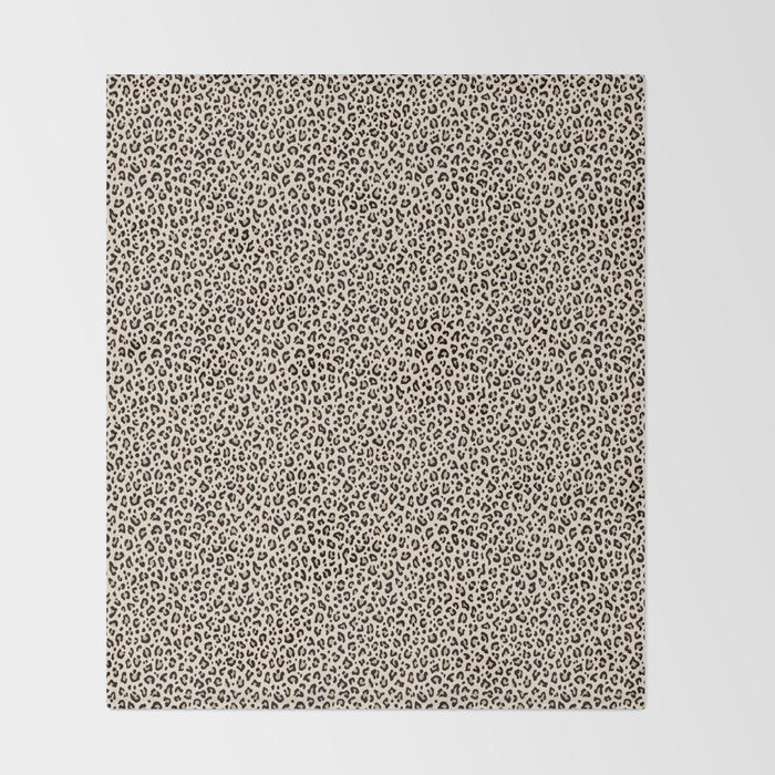 BLACK and WHITE LEOPARD PRINT â Ecru | Collection : Leopard spots â Punk Rock Animal Prints | Throw Blanket Gallery Image 2