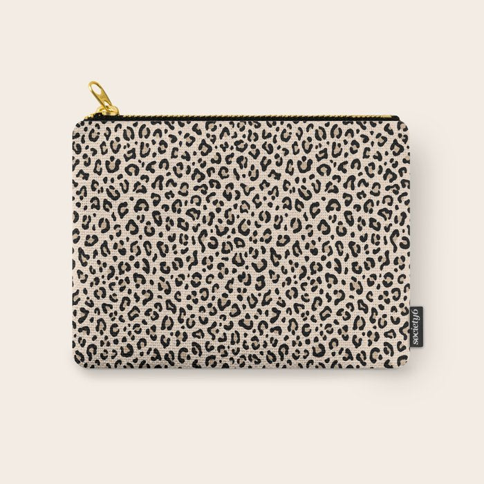 BLACK and WHITE LEOPARD PRINT â Ecru | Collection : Leopard spots â Punk Rock Animal Prints | Carry All Pouch Gallery Image 1
