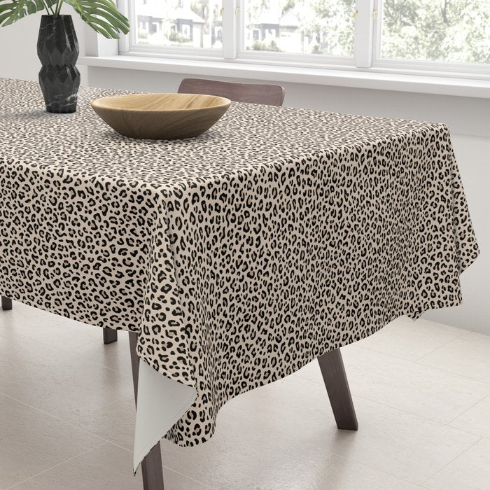 BLACK and WHITE LEOPARD PRINT â Ecru | Collection : Leopard spots â Punk Rock Animal Prints | Tablecloth Gallery Image 3