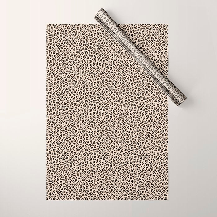 BLACK and WHITE LEOPARD PRINT â Ecru | Collection : Leopard spots â Punk Rock Animal Prints | Wrapping Paper Gallery Image 1