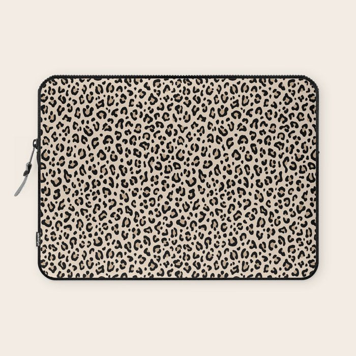 BLACK and WHITE LEOPARD PRINT â Ecru | Collection : Leopard spots â Punk Rock Animal Prints | Laptop Sleeve Gallery Image 1