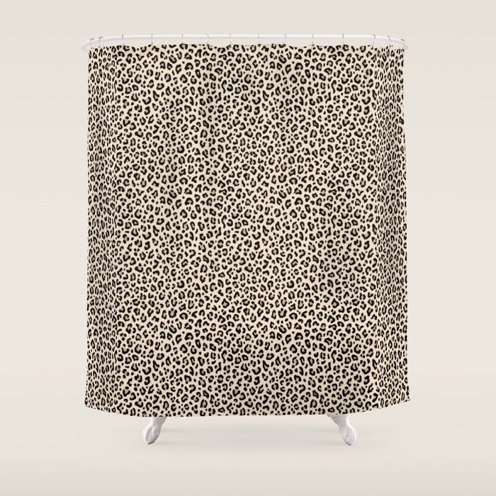 BLACK and WHITE LEOPARD PRINT â Ecru | Collection : Leopard spots â Punk Rock Animal Prints | Shower Curtain Gallery Image 1