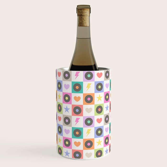 Colorful Checkerboard 80s - Pastel Colors Wine Chiller Gallery Image 1