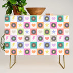 Colorful Checkerboard 80s - Pastel Colors Credenza Gallery Image 1