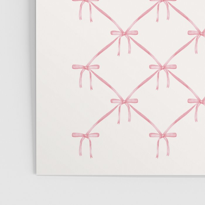 Bows & Ribbons Pattern I Pastel Pink Poster Gallery Image 3