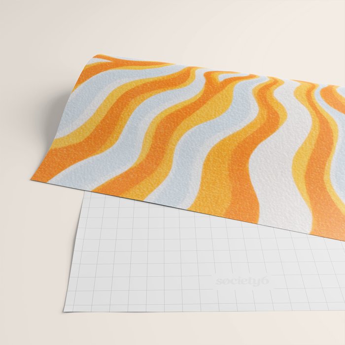 Radiant Sunburst Retro 70s Groovy Sunshine Vibes in Bold Orange and Yellow Wrapping Paper Gallery Image 2