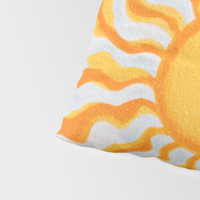 Radiant Sunburst Retro 70s Groovy Sunshine Vibes in Bold Orange and Yellow Pillow Sham Gallery Image 4