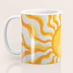 Radiant Sunburst Retro 70s Groovy Sunshine Vibes in Bold Orange and Yellow Coffee Mug Gallery Image 3