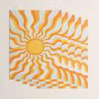 Radiant Sunburst Retro 70s Groovy Sunshine Vibes in Bold Orange and Yellow Wrapping Paper Gallery Image 3