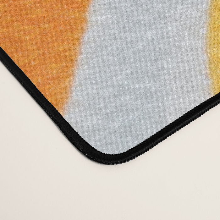 Radiant Sunburst Retro 70s Groovy Sunshine Vibes in Bold Orange and Yellow Desk Mat Gallery Image 4