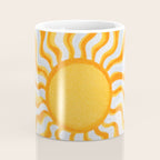 Radiant Sunburst Retro 70s Groovy Sunshine Vibes in Bold Orange and Yellow Coffee Mug Gallery Image 4
