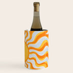 Radiant Sunburst Retro 70s Groovy Sunshine Vibes in Bold Orange and Yellow Wine Chiller Gallery Image 3