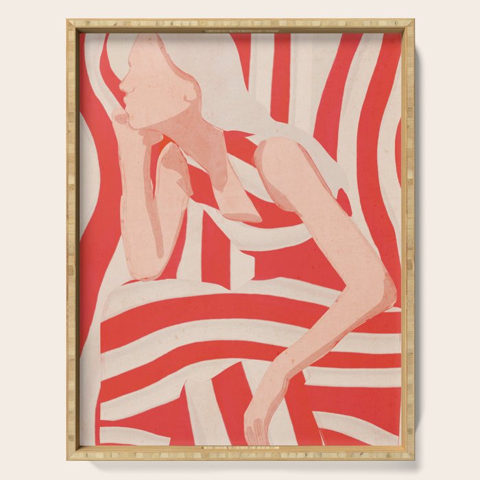 Abstract Art Female Figure 2 Serving Tray Gallery Image 1