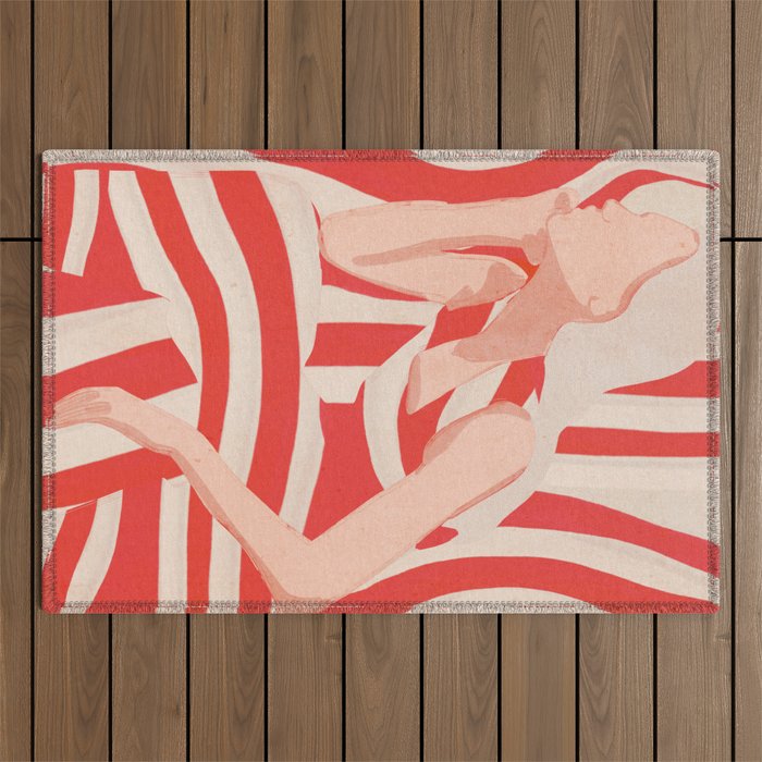 Abstract Art Female Figure 2 Outdoor Rug Gallery Image 1