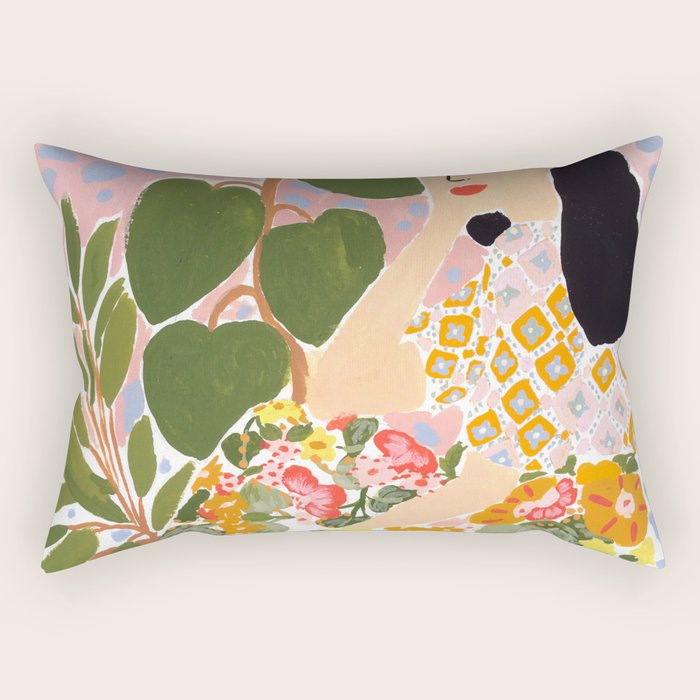 Botanical Lady Rectangular Pillow Gallery Image 1
