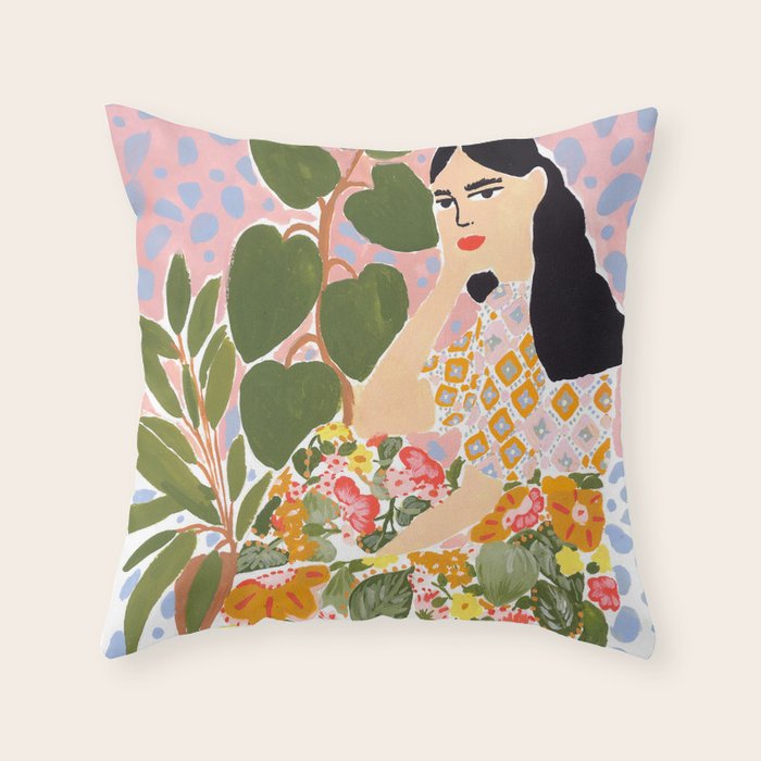 Botanical Lady Throw Pillow Gallery Image 6