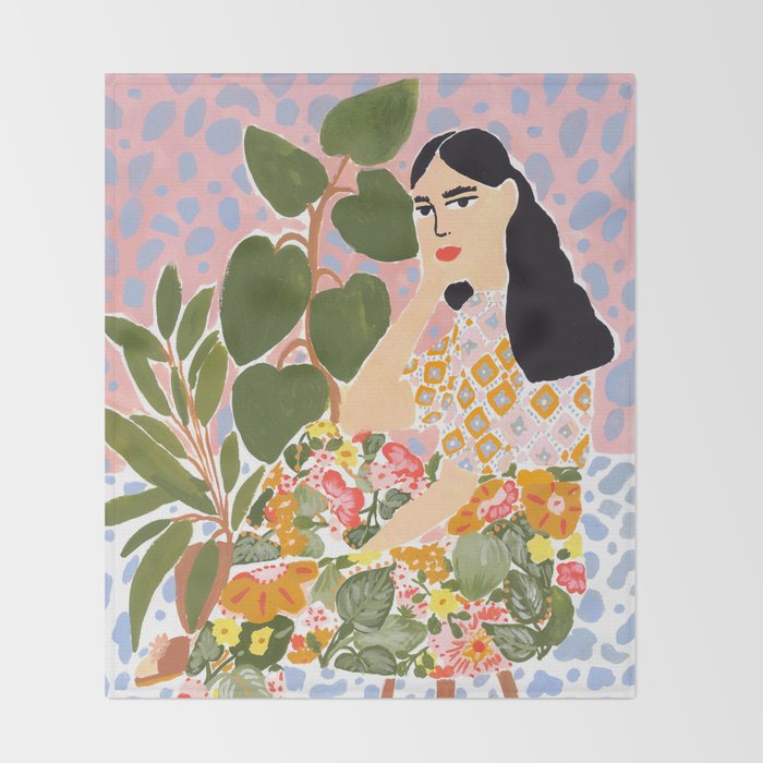 Botanical Lady Throw Blanket Gallery Image 2
