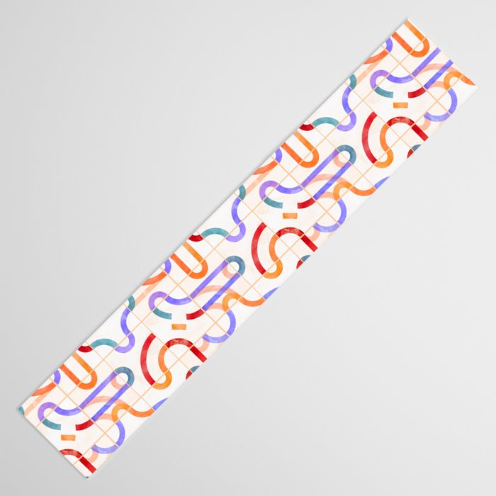 Colorful Curved Path Tiles G Table Runner Gallery Image 3