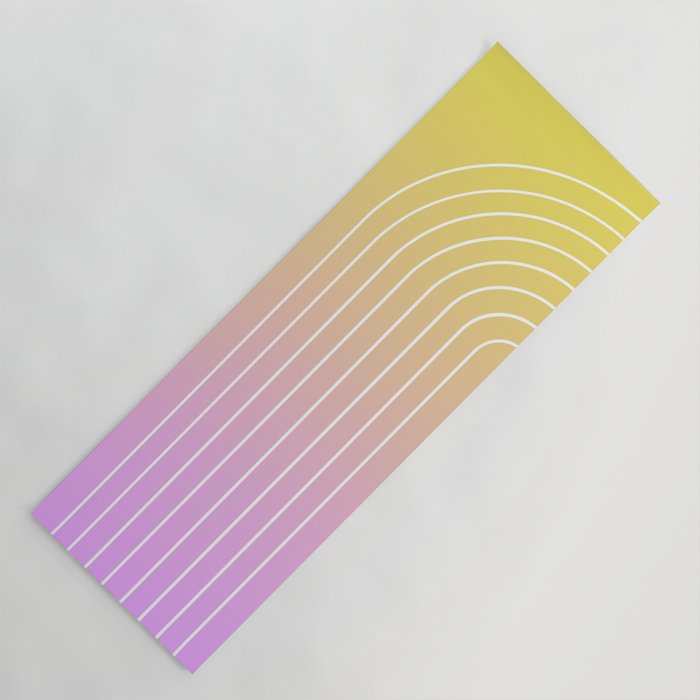 Ombre Arch IV Pink Yellow Sunrise Gradient Modern Geometric Lines Yoga Mat Gallery Image 1