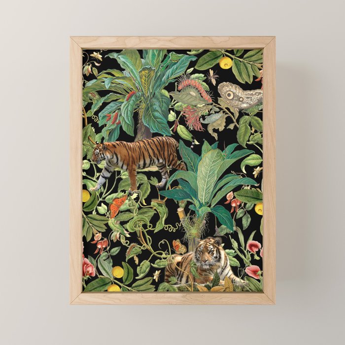 TIGER IN THE DARK JUNGLE Mini Art Print Gallery Image 1