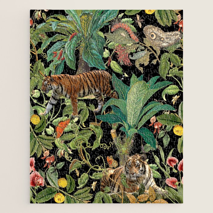 TIGER IN THE DARK JUNGLE Jigsaw Puzzle Gallery Image 1