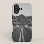 Black and White Desert Road iPhone Case Gallery Image 1
