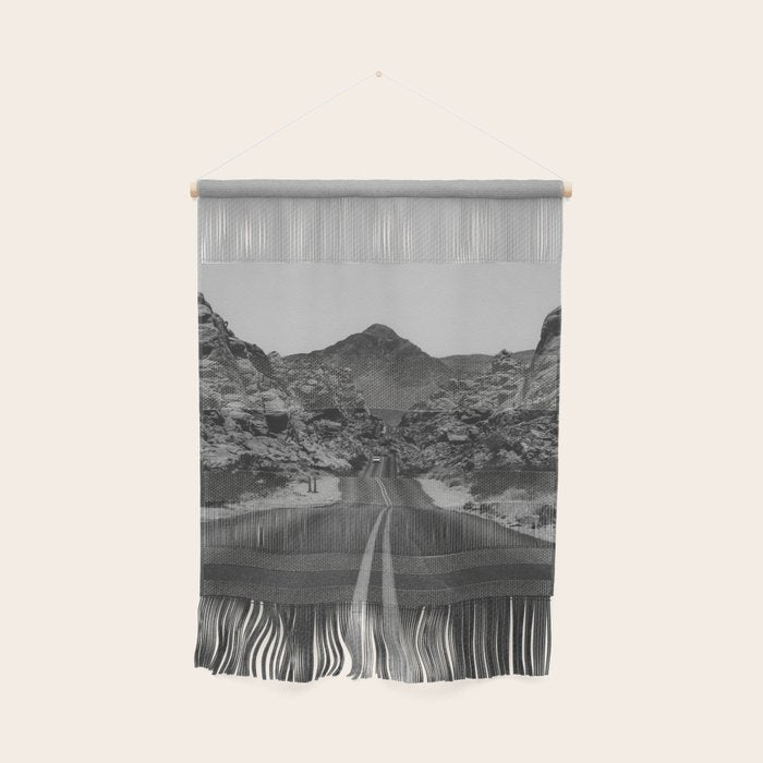 Black and White Desert Road Wall Hanging Gallery Image 1