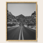 Black and White Desert Road Serving Tray Gallery Image 1
