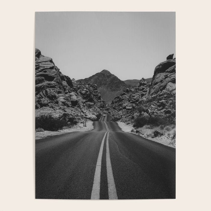 Black and White Desert Road Poster Gallery Image 4