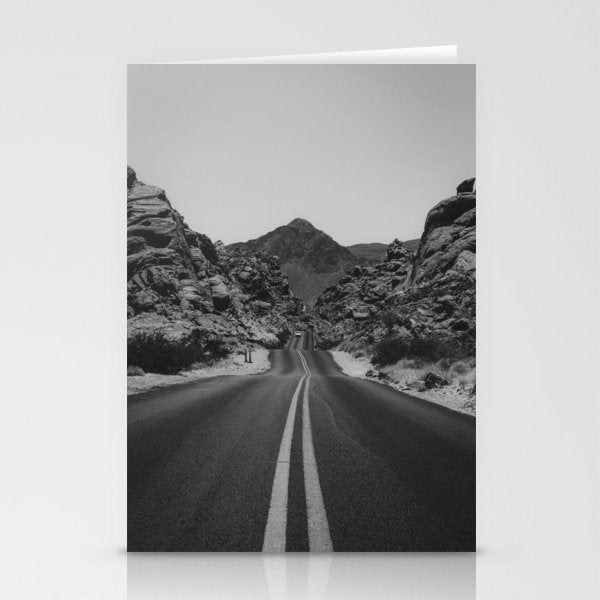 Black and White Desert Road Stationery Card Gallery Image 2