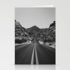 Black and White Desert Road Stationery Card Gallery Image 2