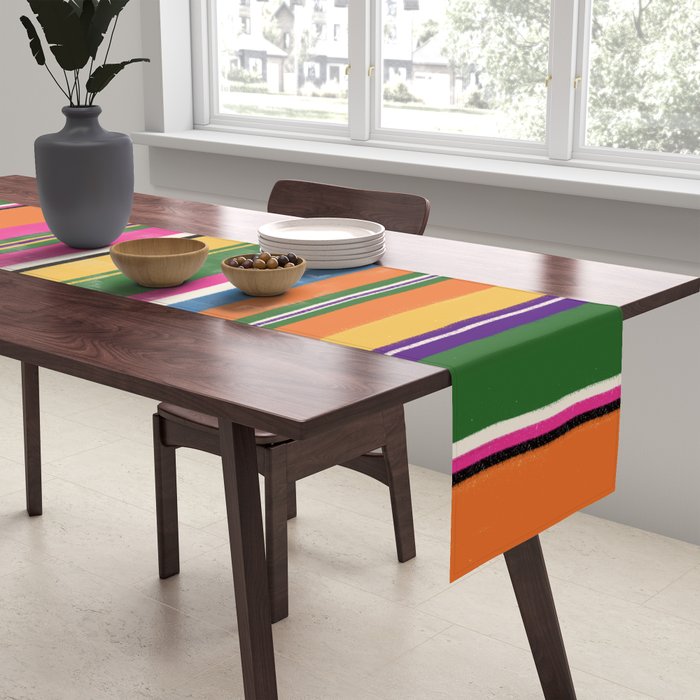 Folk abstract pattern #3 Table Runner Gallery Image 2