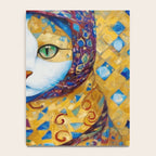 Klimt Cat with Green Eyes and a Colorful Scarf Notebook Gallery Image 4