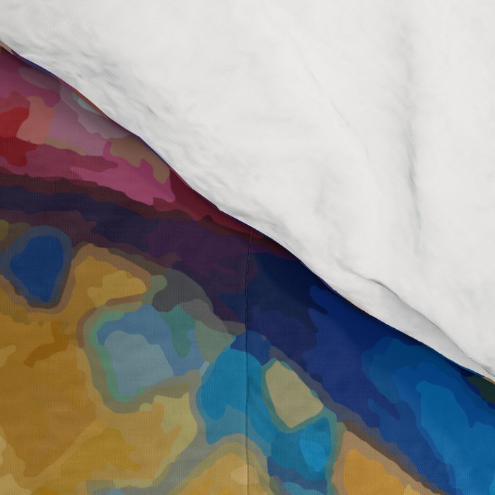 Klimt Cat with Green Eyes and a Colorful Scarf Comforter Gallery Image 4