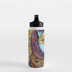 Klimt Cat with Green Eyes and a Colorful Scarf Water Bottle Gallery Image 3