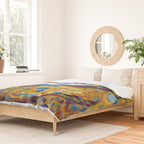 Klimt Cat with Green Eyes and a Colorful Scarf Duvet Cover Gallery Image 2