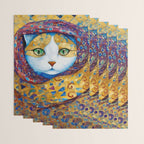 Klimt Cat with Green Eyes and a Colorful Scarf Wrapping Paper Gallery Image 3