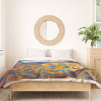 Klimt Cat with Green Eyes and a Colorful Scarf Duvet Cover Gallery Image 3