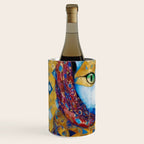 Klimt Cat with Green Eyes and a Colorful Scarf Wine Chiller Gallery Image 2
