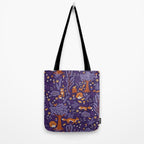 Foxes Playing in a Purple Forest Tote Bag Gallery Image 2