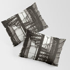 Trinity College, Dublin, Ireland, iron spiral stairs in Library College Long Room black and white photograph Pillow Sham Gallery Image 3