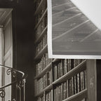 Trinity College, Dublin, Ireland, iron spiral stairs in Library College Long Room black and white photograph Wall Tapestry Gallery Image 3