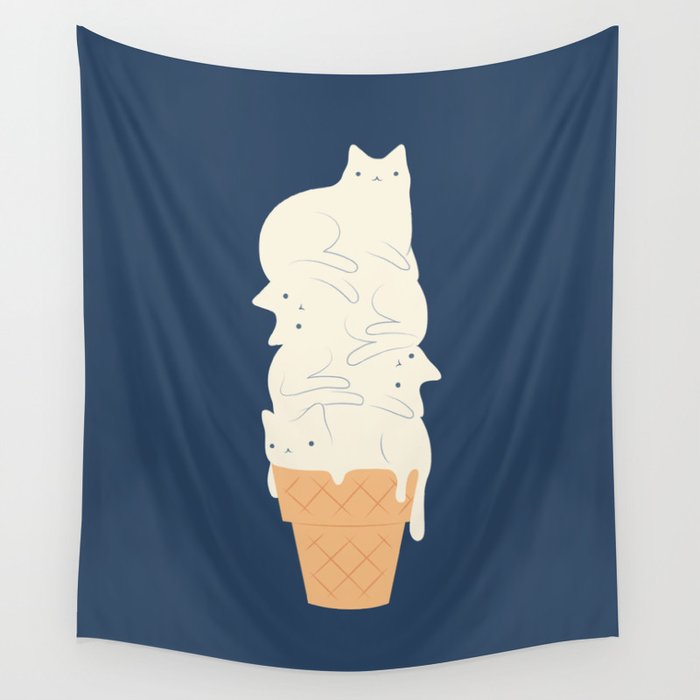 Cat ice cream 2024 Wall Tapestry Gallery Image 4