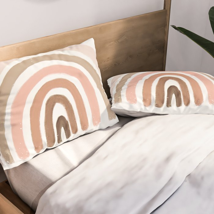 rainbow pink minimalist Pillow Sham Gallery Image 2